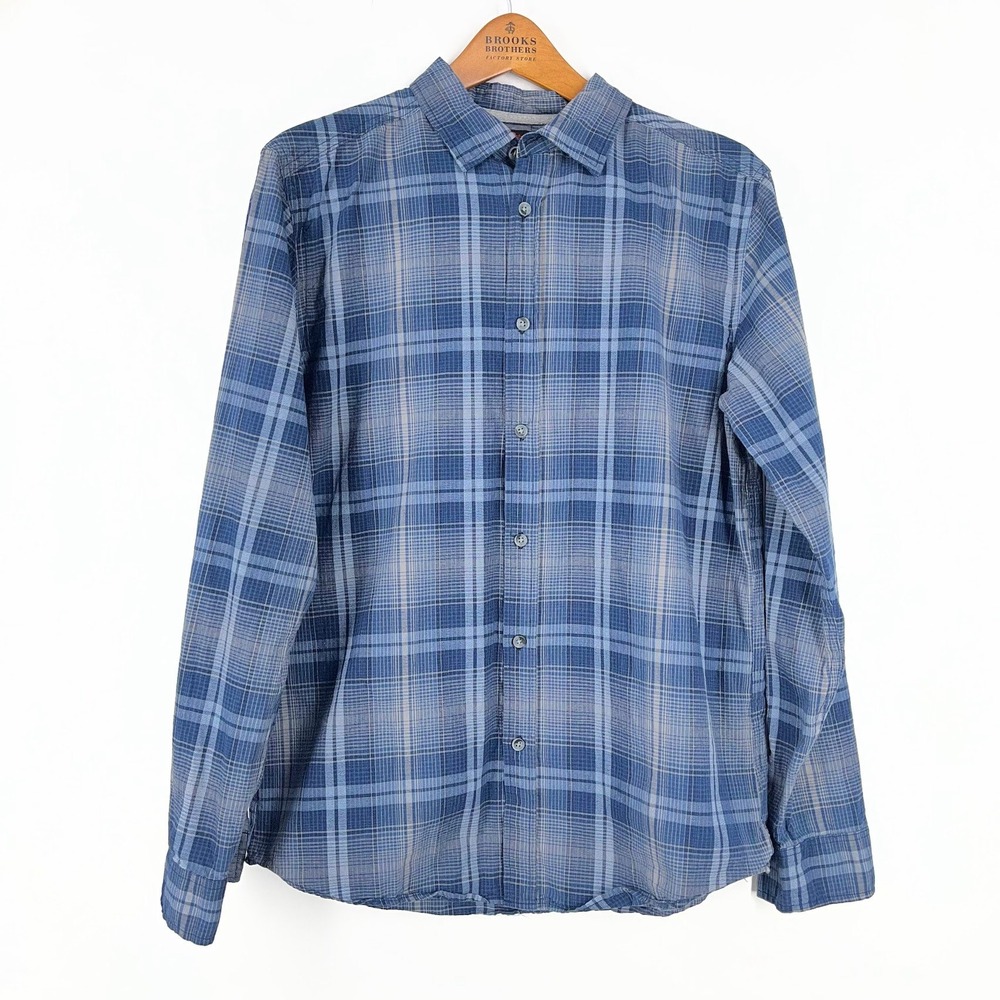 Stoic Men's Blueridge Plaid Flannel Long Sleeve Button Down Shirt Regular Size L